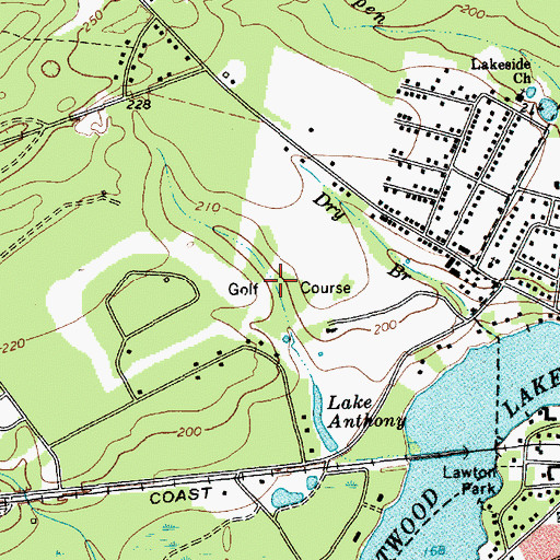 Topographic Map of Hartsville Country Club, SC