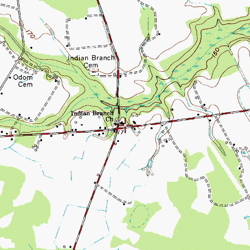 Topographic Map of Indian Branch School (historical), SC