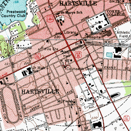 Topographic Map of Jerusalem Baptist Church, SC