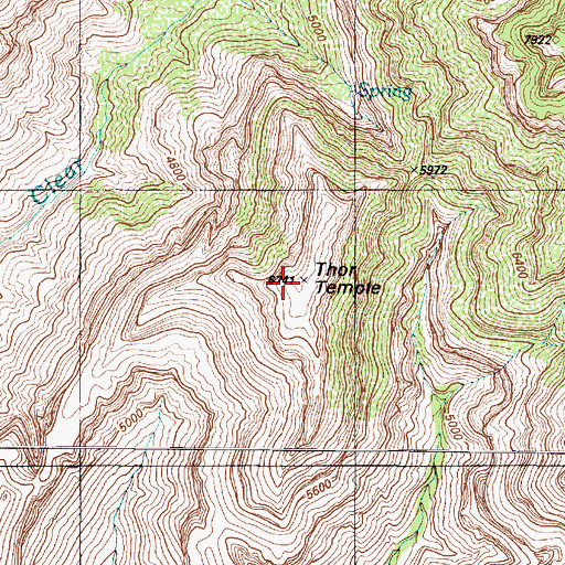 Topographic Map of Thor Temple, AZ