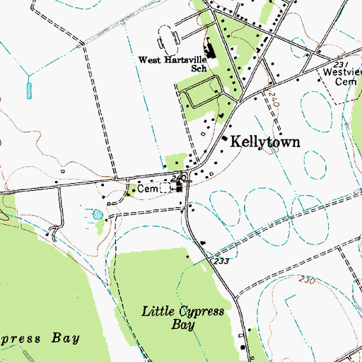 Topographic Map of Kellytown Baptist Church, SC