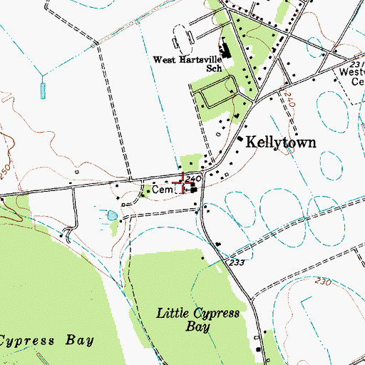 Topographic Map of Kellytown Cemetery, SC