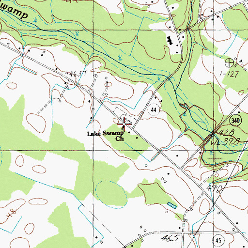 Topographic Map of Lake Swamp Church, SC