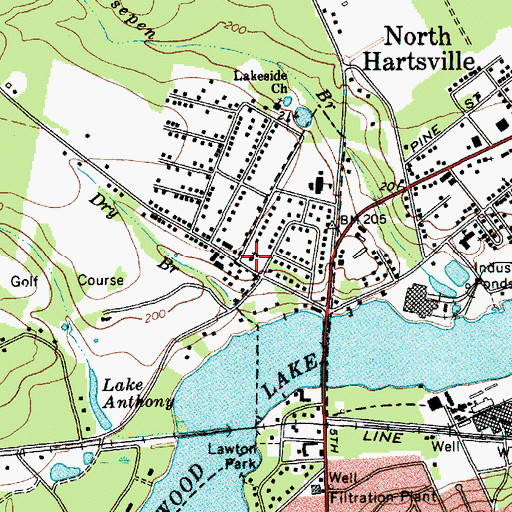 Topographic Map of Lakeview Baptist Church, SC