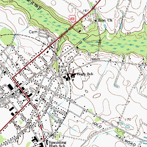 Topographic Map of Lamar High School, SC