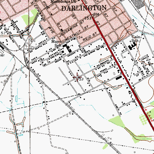 Topographic Map of Mayo Heights, SC