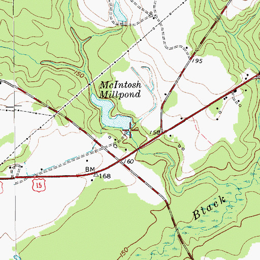 Topographic Map of McIntosh Mill (historical), SC