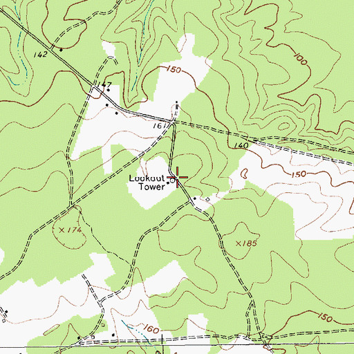 Topographic Map of Mont Clare Lookout Tower, SC