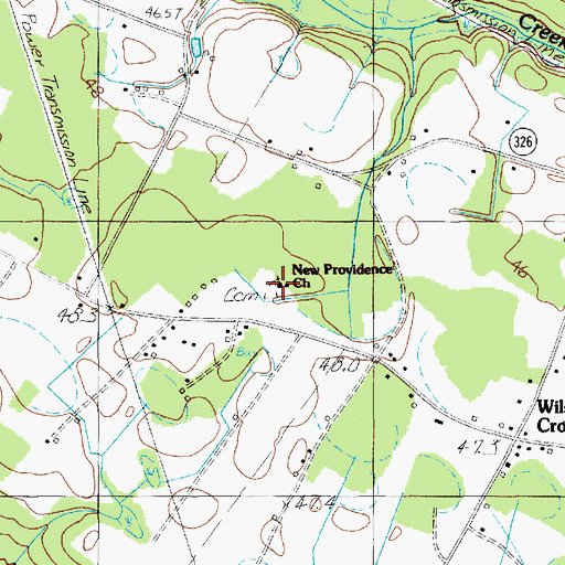 Topographic Map of New Providence Church, SC