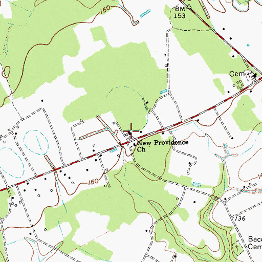 Topographic Map of New Providence School (historical), SC
