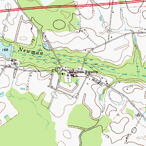Topographic Map of Newman Swamp School (historical), SC