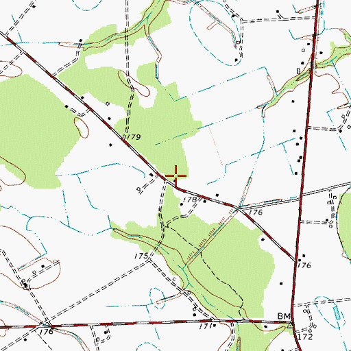 Topographic Map of Oak Grove Church, SC