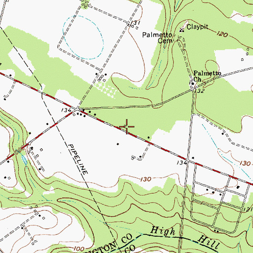 Topographic Map of Palmetto School (historical), SC