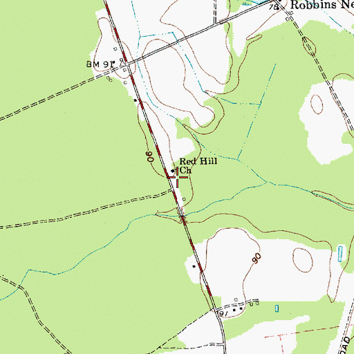 Topographic Map of Red Hill School (historical), SC