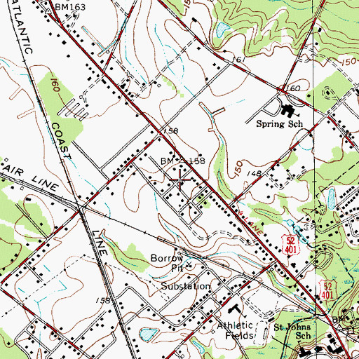 Topographic Map of Royal Oaks, SC