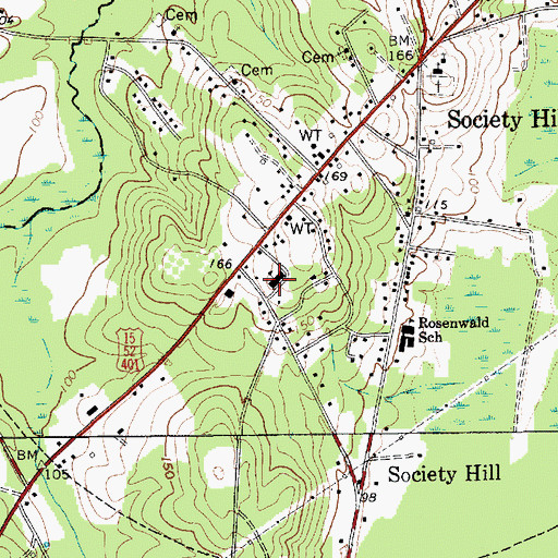 Topographic Map of Saint Davids Academy, SC