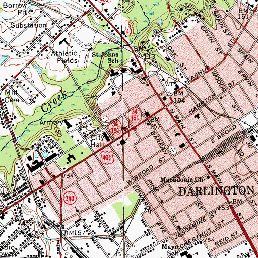 Topographic Map of Saint James United Methodist Church, SC