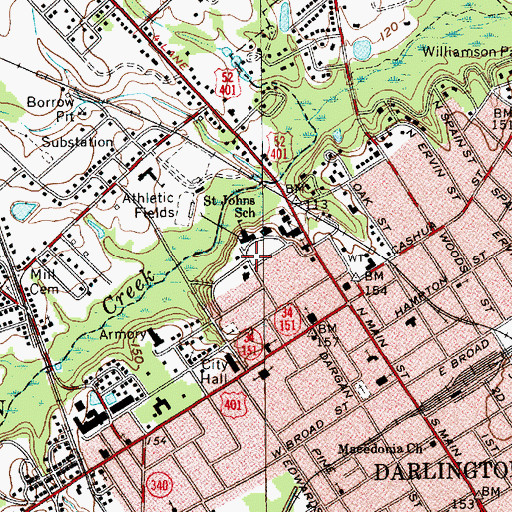 Topographic Map of Saint John Historic District, SC