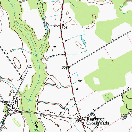Topographic Map of Saint John School (historical), SC