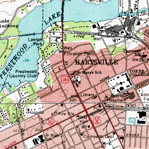 Topographic Map of Saint Mary the Virgin Mother Catholic Church, SC