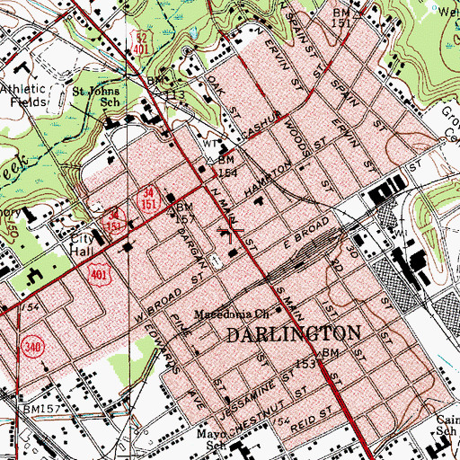 Topographic Map of Saint Matthews Episcopal Church, SC