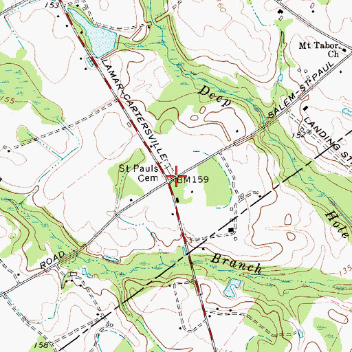 Topographic Map of Saint Paul Church, SC