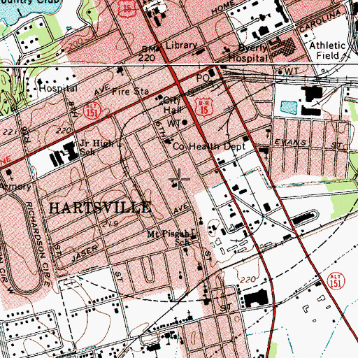 Topographic Map of Saint Pauls Community Church, SC
