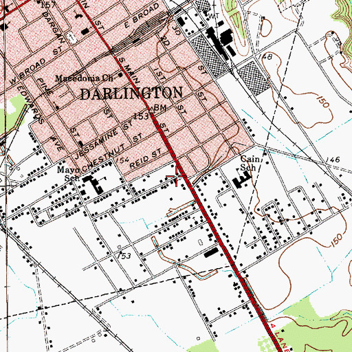 Topographic Map of Salem Baptist Church, SC
