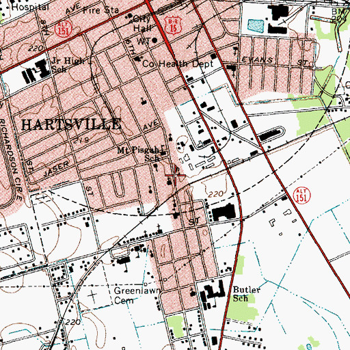 Topographic Map of Sanctified Holiness Church, SC