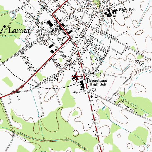 Topographic Map of Spaulding Elementary School, SC