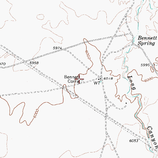 Topographic Map of Bennett Corral, AZ