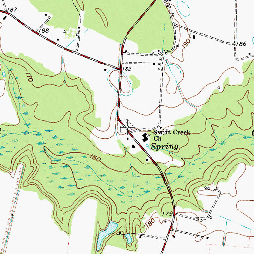 Topographic Map of Swift Creek Cemetery, SC