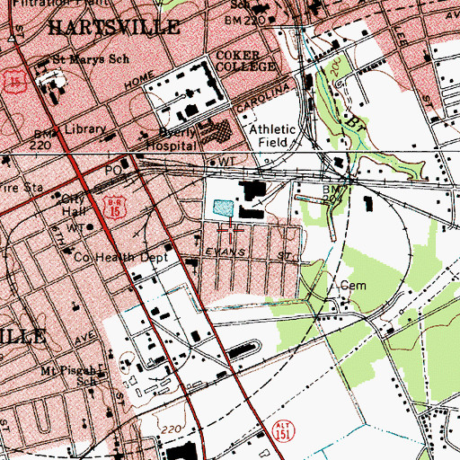 Topographic Map of Trinity Chapel Methodist Episcopal Church (historical), SC