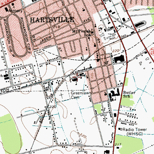 Topographic Map of Washington Street Elementary School, SC