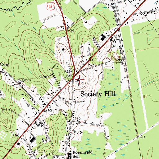 Topographic Map of Welsh Neck Baptist Church, SC