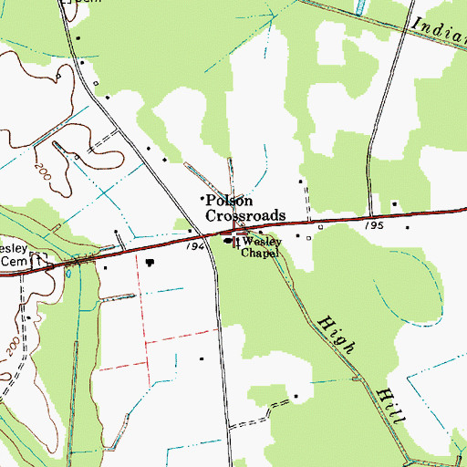 Topographic Map of Wesley Chapel School (historical), SC