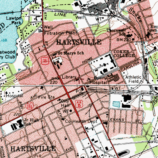 Topographic Map of Wesley United Methodist Church, SC
