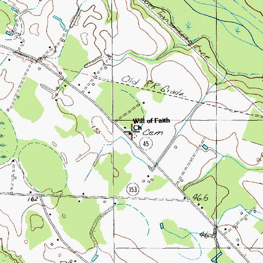 Topographic Map of Will of Faith Church, SC