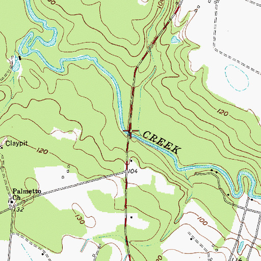 Topographic Map of Williamsons Bridge, SC