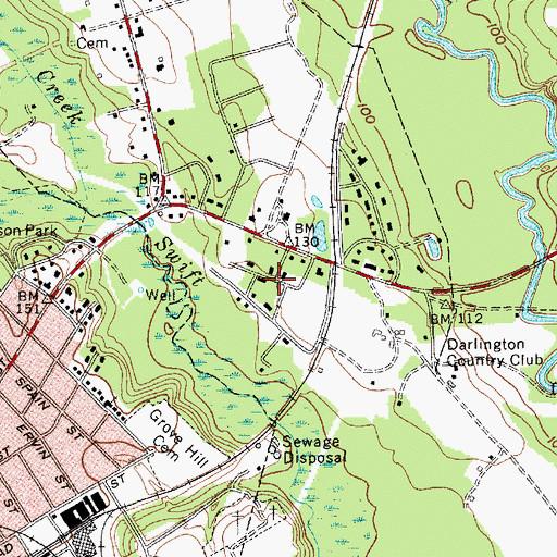 Topographic Map of Woodland Gardens, SC