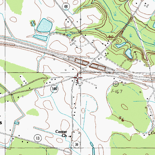 Topographic Map of Wallace Crossroads, SC