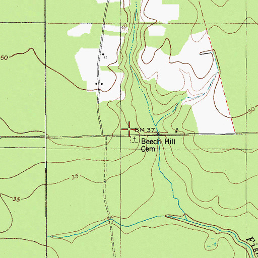 Topographic Map of Beech Hill Church (historical), SC