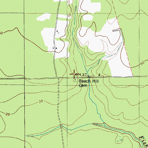 Topographic Map of Beech Hill School (historical), SC