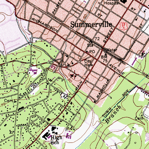 Topographic Map of Bethany United Methodist Church, SC