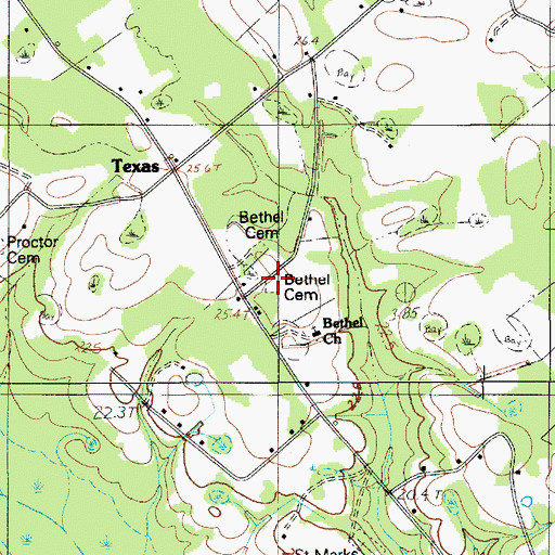 Topographic Map of Bethel Cemetery, SC