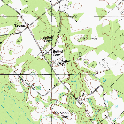 Topographic Map of Bethel Church, SC