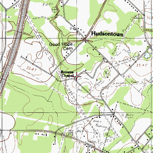 Topographic Map of Browns Chapel, SC