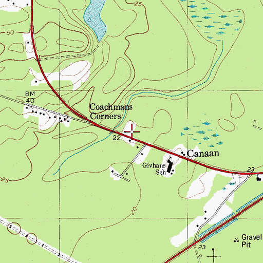 Topographic Map of Canaan School (historical), SC