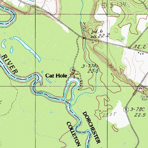 Topographic Map of Cat Hole, SC