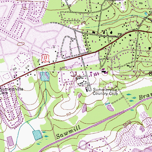 Topographic Map of Country Club Estates, SC